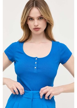 Guess t-shirt KARLEE damski kolor niebieski W2YP24 KBCO2 ze sklepu ANSWEAR.com w kategorii Bluzki damskie - zdjęcie 159082134