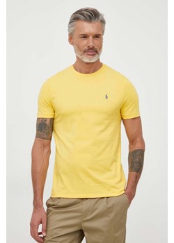 Polo Ralph Lauren t-shirt bawełniany kolor żółty gładki ze sklepu ANSWEAR.com w kategorii T-shirty męskie - zdjęcie 159082413
