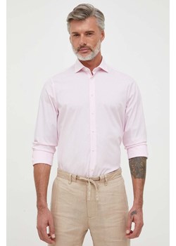 Tommy Hilfiger koszula męska kolor różowy slim z kołnierzykiem włoskim ze sklepu ANSWEAR.com w kategorii Koszule męskie - zdjęcie 159097684
