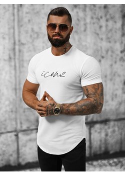 T-Shirt męski biały OZONEE O/P1108 ze sklepu ozonee.pl w kategorii T-shirty męskie - zdjęcie 159098514