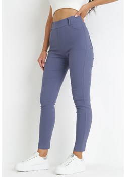 Niebieskie Spodnie Skinny z Wysokim Stanem Ninga ze sklepu Born2be Odzież w kategorii Spodnie damskie - zdjęcie 159100602