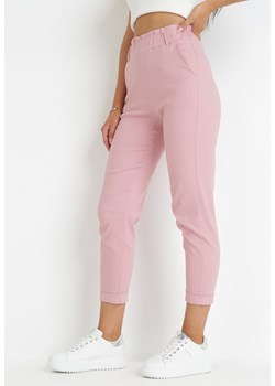 Różowe Spodnie z Gumką w Pasie Kanell ze sklepu Born2be Odzież w kategorii Spodnie damskie - zdjęcie 159100612