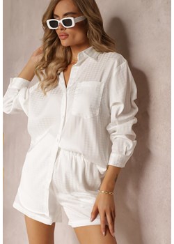 Biały 2-częściowy Komplet z Koszulą i Szortami Logsia ze sklepu Renee odzież w kategorii Komplety i garnitury damskie - zdjęcie 159100900