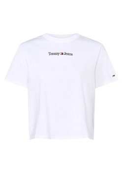 Tommy Jeans T-shirt damski Kobiety Bawełna biały jednolity ze sklepu vangraaf w kategorii Bluzki damskie - zdjęcie 159104313