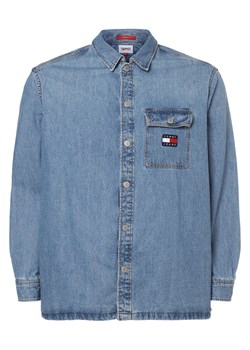 Tommy Jeans Męska koszula jeansowa Mężczyźni Regular Fit Jeansy medium stone jednolity ze sklepu vangraaf w kategorii Koszule męskie - zdjęcie 159104322