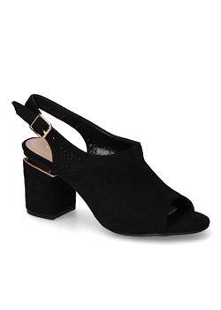 Sandały Vinceza 23-2252BK Czarne zamsz ze sklepu Arturo-obuwie w kategorii Sandały damskie - zdjęcie 159105143