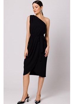 Sukienka na jedno ramię w kolorze czarnym K160, Kolor czarny, Rozmiar L, makover ze sklepu Primodo w kategorii Sukienki - zdjęcie 159111532
