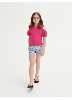 Reserved - Bluzka z bufkami - Różowy ze sklepu Reserved w kategorii Bluzki dziewczęce - zdjęcie 159129483