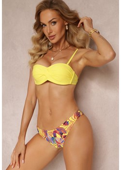 Żółte Bikini z Wiązaniem na Plecach i Efektem Push Up Denari ze sklepu Renee odzież w kategorii Stroje kąpielowe - zdjęcie 159133720