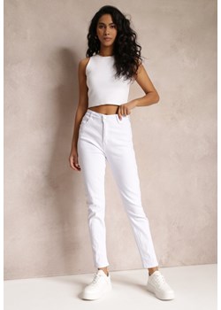 Białe Gładkie Spodnie o Kroju Slim Madysen ze sklepu Renee odzież w kategorii Spodnie damskie - zdjęcie 159144020