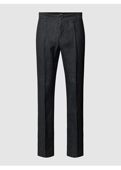 Spodnie lniane z efektem melanżu ze sklepu Peek&Cloppenburg  w kategorii Spodnie męskie - zdjęcie 159154790