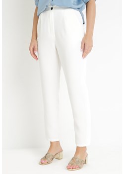 Białe Spodnie Cygaretki Borlo ze sklepu Born2be Odzież w kategorii Spodnie damskie - zdjęcie 159165031