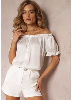 Biała Bluzka Hiszpanka z Krótkim Rękawem Menthinta ze sklepu Renee odzież w kategorii Bluzki damskie - zdjęcie 159165291