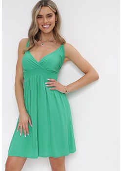 Zielona Sukienka Bawełniana na Cienkich Ramiączkach Rosatira ze sklepu Born2be Odzież w kategorii Sukienki - zdjęcie 159168411