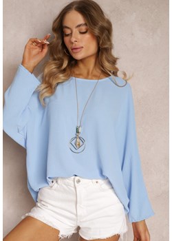 Jasnoniebieska Bluzka o Fasonie Nietoperza Kenola ze sklepu Renee odzież w kategorii Bluzki damskie - zdjęcie 159178013