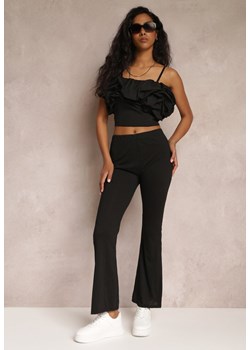 Czarne Materiałowe Spodnie Dzwony Daytonsia ze sklepu Renee odzież w kategorii Spodnie damskie - zdjęcie 159178183