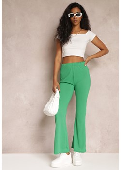 Zielone Materiałowe Spodnie Dzwony Daytonsia ze sklepu Renee odzież w kategorii Spodnie damskie - zdjęcie 159180254