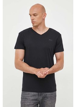 Gant t-shirt 2-pack męski kolor czarny gładki ze sklepu ANSWEAR.com w kategorii T-shirty męskie - zdjęcie 159191152