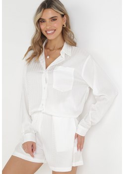 Biały Komplet 2-częściowy z Koszulą i Szortami Adelise ze sklepu Born2be Odzież w kategorii Komplety i garnitury damskie - zdjęcie 159191812