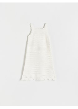 Reserved - Ażurowa sukienka - Kremowy ze sklepu Reserved w kategorii Sukienki dziewczęce - zdjęcie 159194324