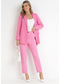 Różowe Spodnie Cygaretki Borlo ze sklepu Born2be Odzież w kategorii Spodnie damskie - zdjęcie 159195154