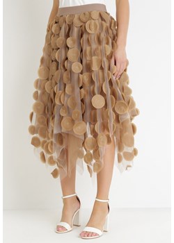 Ciemnobeżowa Asymetryczna Spódnica z Tiulu Kepina ze sklepu Born2be Odzież w kategorii Spódnice - zdjęcie 159195244