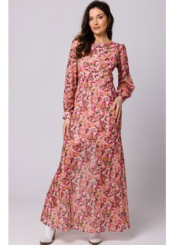 Sukienka szyfonowa z odkrytymi plecami K165/1, Kolor różowy, Rozmiar L, makover ze sklepu Primodo w kategorii Sukienki - zdjęcie 159204264