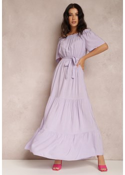 Liliowa Sukienka Amiphiphae ze sklepu Renee odzież w kategorii Sukienki - zdjęcie 159220222
