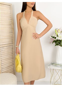 Sukienka LANAFA BEIGE ze sklepu Ivet Shop w kategorii Sukienki - zdjęcie 159220604