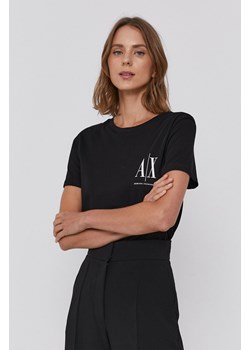 Armani Exchange t-shirt bawełniany kolor czarny 8NYTFX YJG3Z NOS ze sklepu ANSWEAR.com w kategorii Bluzki damskie - zdjęcie 159226141