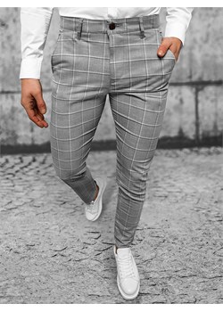 Spodnie męskie chino materiałowe szare OZONEE DJ/5522Z ze sklepu ozonee.pl w kategorii Spodnie męskie - zdjęcie 159229250