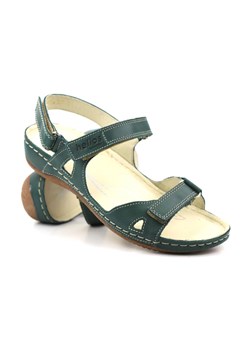 Sportowe sandały damskie na trzy rzepy - HELIOS Komfort 205, zielone ze sklepu ulubioneobuwie w kategorii Sandały damskie - zdjęcie 159235962
