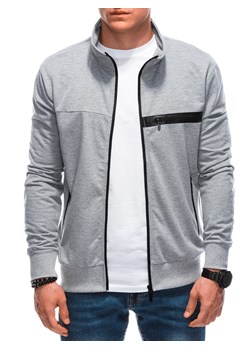 Bluza męska bez kaptura B1588 - szara ze sklepu Edoti w kategorii Bluzy męskie - zdjęcie 159244243