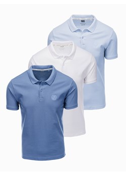 Zestaw koszulek męskich polo z dzianiny pique 3-pak - mix V13 Z28 ze sklepu ombre w kategorii T-shirty męskie - zdjęcie 159245894