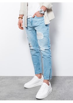 Spodnie męskie jeansowe - jasny niebieski V1 P1028 ze sklepu ombre w kategorii Jeansy męskie - zdjęcie 159246272