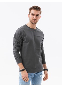 Bluza męska bez kaptura z przeszyciami - grafitowa V8 B1278 ze sklepu ombre w kategorii Bluzy męskie - zdjęcie 159246503