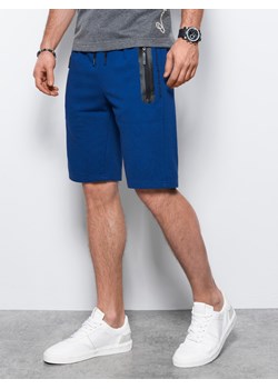 Krótkie spodenki męskie dresowe - niebieskie V1 W239 ze sklepu ombre w kategorii Spodenki męskie - zdjęcie 159246512