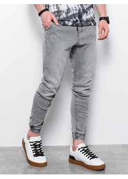 Spodnie męskie jeansowe joggery - szare V3 P1027 ze sklepu ombre w kategorii Jeansy męskie - zdjęcie 159247111