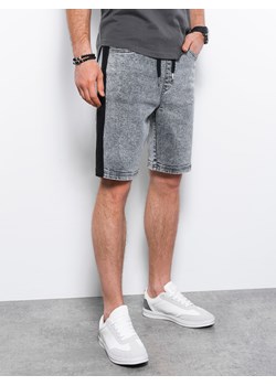 Krótkie spodenki męskie jeansowe - szare V4 W363 ze sklepu ombre w kategorii Spodenki męskie - zdjęcie 159247162