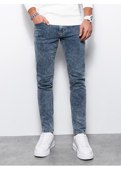 Spodnie męskie jeansowe SKINNY FIT - niebieskie V5 P1062 ze sklepu ombre w kategorii Jeansy męskie - zdjęcie 159247664