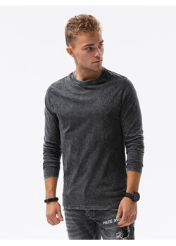 Longsleeve męski bez nadruku - czarny V4 L131 ze sklepu ombre w kategorii T-shirty męskie - zdjęcie 159248843