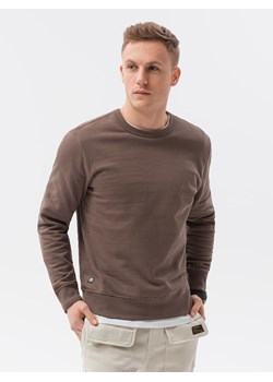 Bluza męska bez kaptura bawełniana - brązowa B1146 ze sklepu ombre w kategorii Bluzy męskie - zdjęcie 159248993