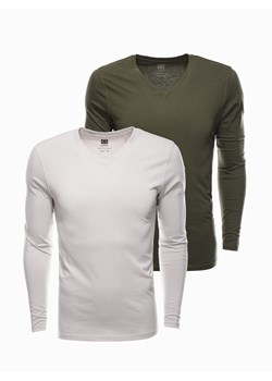 Zestaw longsleeve męski V-NECK - mix 2-pak V5 Z41 ze sklepu ombre w kategorii T-shirty męskie - zdjęcie 159249211