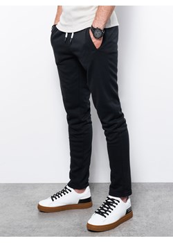 Spodnie męskie dresowe - czarne V3 P866 ze sklepu ombre w kategorii Spodnie męskie - zdjęcie 159249473