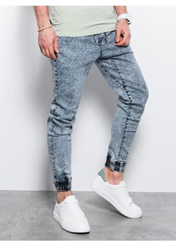 Spodnie męskie jeansowe joggery - jasnoniebieskie V4 P1027 ze sklepu ombre w kategorii Jeansy męskie - zdjęcie 159249972