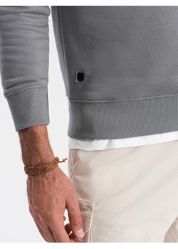 Bluza męska bez kaptura BASIC - szara V17 B978 ze sklepu ombre w kategorii Bluzy męskie - zdjęcie 159250222