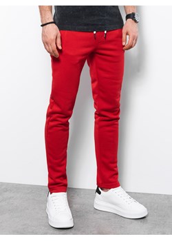 Spodnie męskie dresowe - czerwone V10 P866 ze sklepu ombre w kategorii Spodnie męskie - zdjęcie 159252083