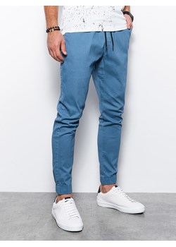 Spodnie męskie joggery - niebieskie V4 P885 ze sklepu ombre w kategorii Spodnie męskie - zdjęcie 159252224
