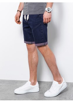 Krótkie spodenki męskie jeansowe - fioletowy V5 W361 ze sklepu ombre w kategorii Spodenki męskie - zdjęcie 159252653