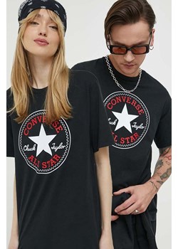 Converse t-shirt bawełniany kolor czarny z nadrukiem 10025459.A01-CONVERSEBL ze sklepu ANSWEAR.com w kategorii Bluzki damskie - zdjęcie 159258780